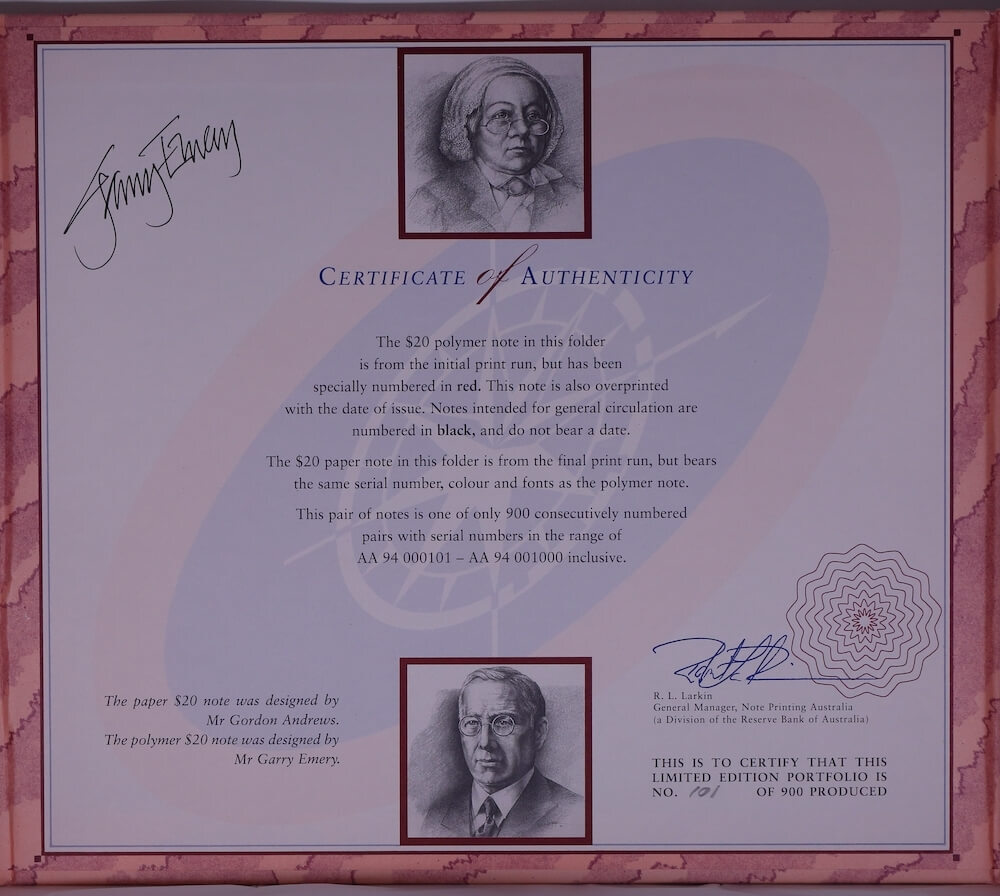 1994 Premium Portfolio (20 Dollar) 1 of 2 Signed by the Designer product image