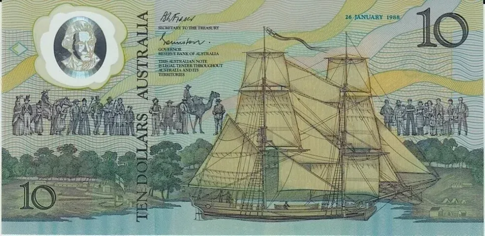 1988 Ten Dollar Folder Bicentennial AA serials product image