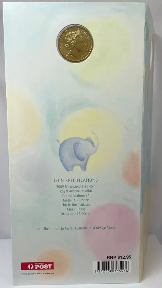 2009 1 Dollar Coin in Folder Welcome Baby Keepsake product image