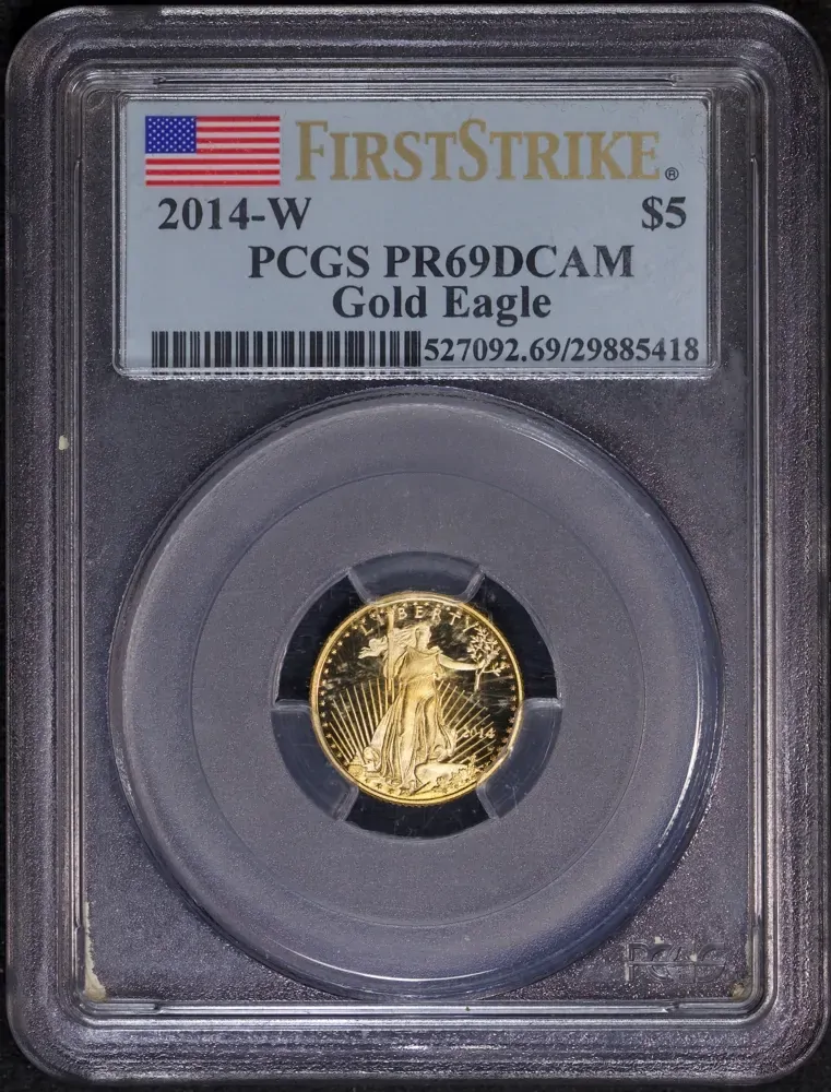 USA 2014-W Gold $5 Eagle 1st Strike PCGS PR69DCAM | Sterling
