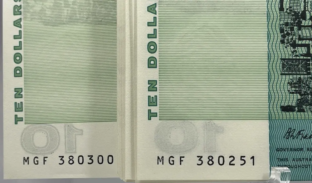 1991 $10 Note Half Bundle Paper Fraser/Cole With PIL R313a Uncirculated product image