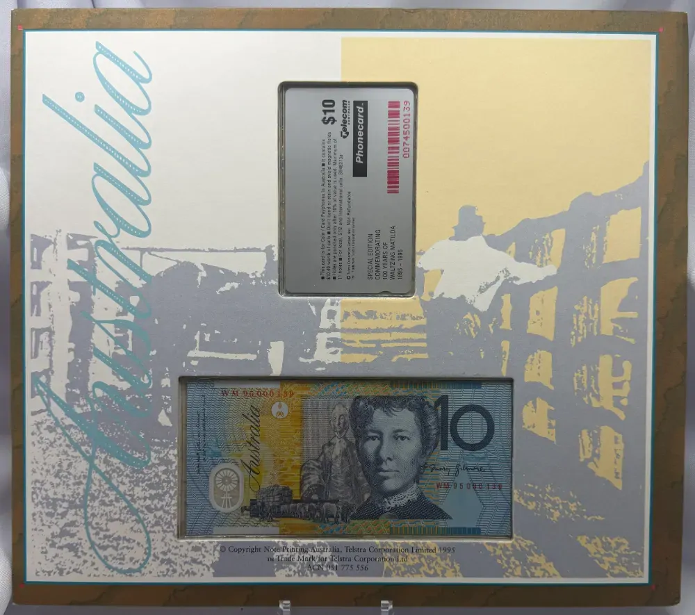 1995 Note And Phonecard Set Premium - Waltzing Matilda 100th Anniversary product image
