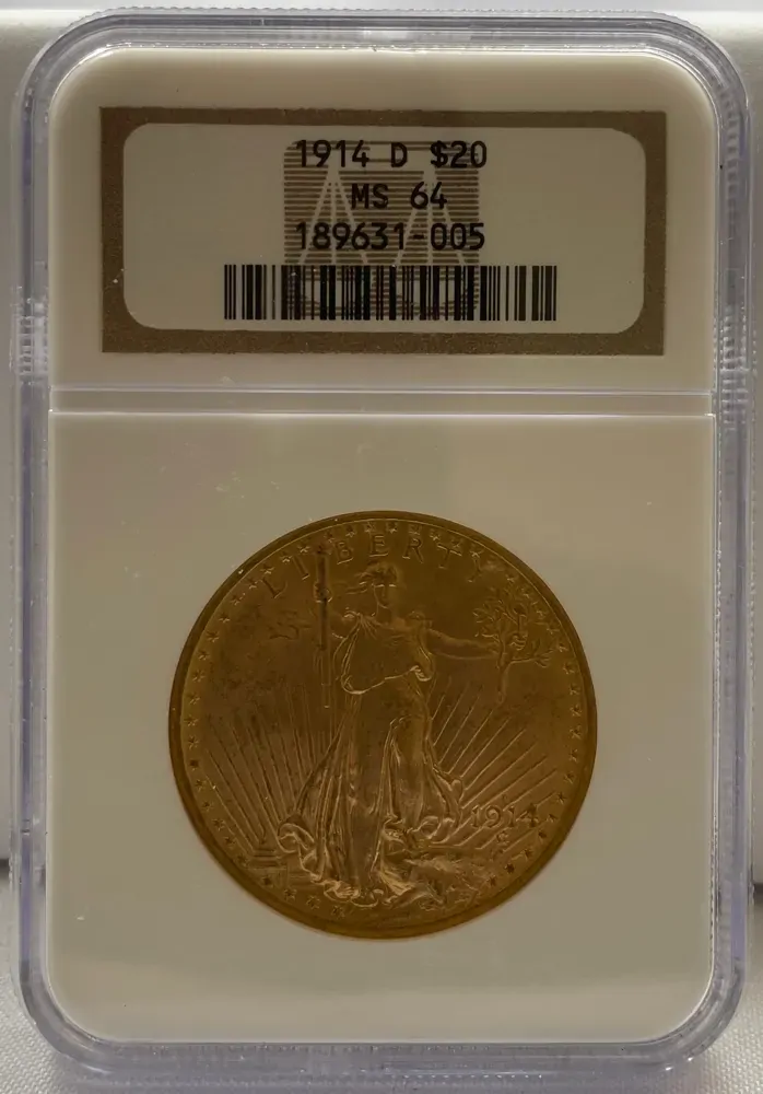 United States 1914-D Gold 20 Dollar Saint-Gaudens KM# 131 NGC MS64 product image
