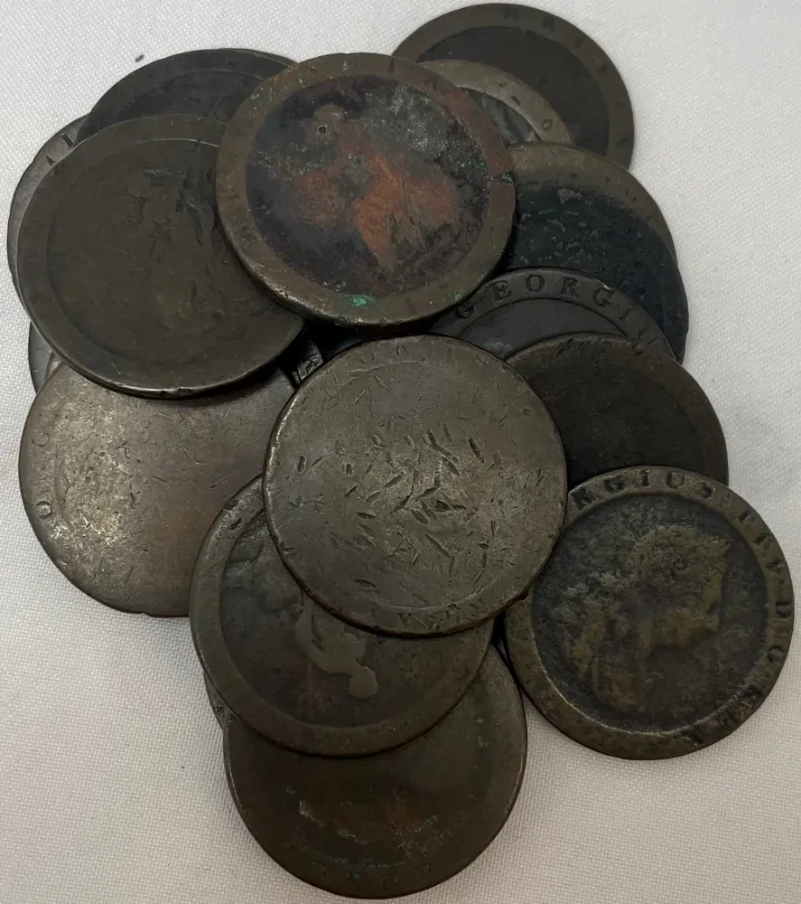 1797 Copper Cartwheel Penny George III S#3777 Very Good product image