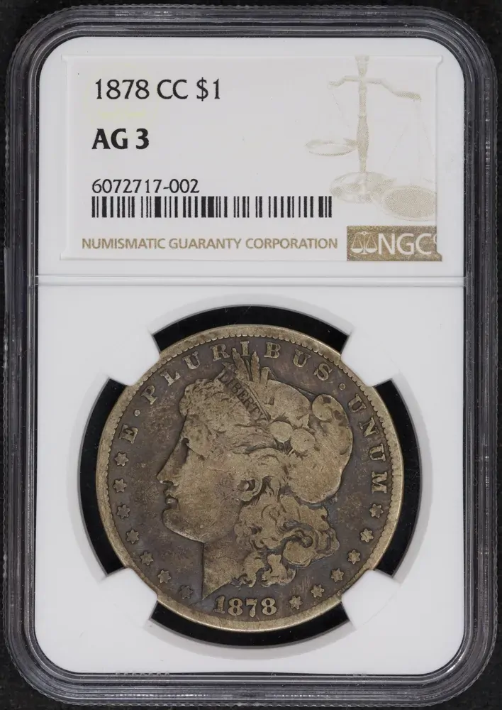 United States 1878-CC Silver  Morgan Dollar KM# 100 NGC AG 3 product image
