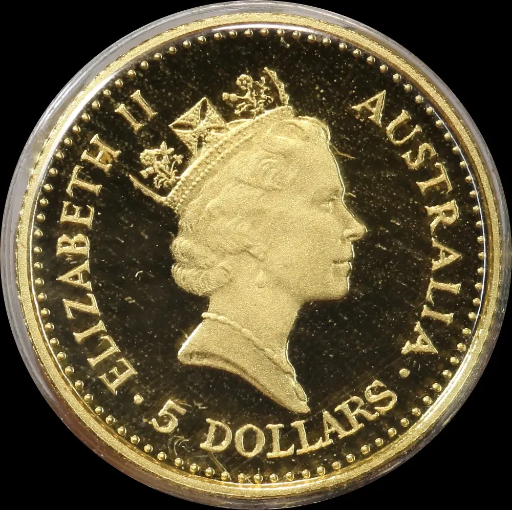 1989 1/20th Ounce Gold Proof Coin Kangaroo Nugget product image