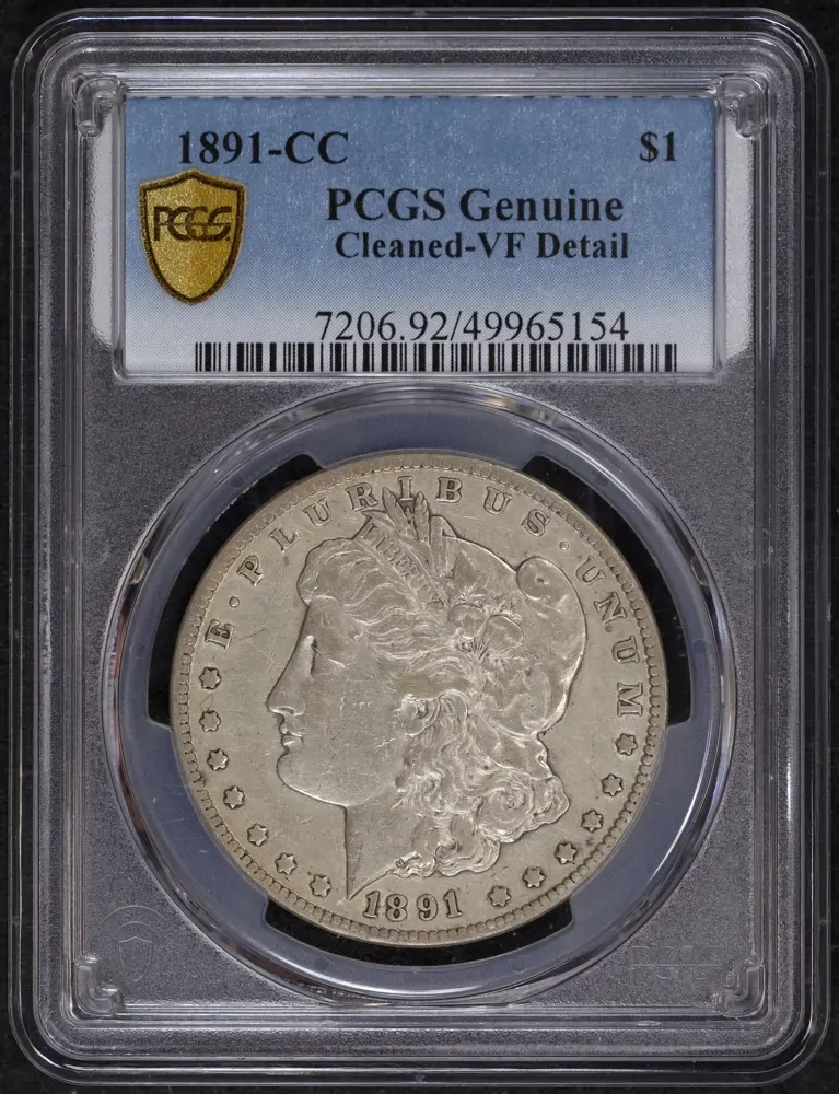 United States 1891-CCSilver  Morgan Dollar KM# 100 PCGS GENUINE VF product image