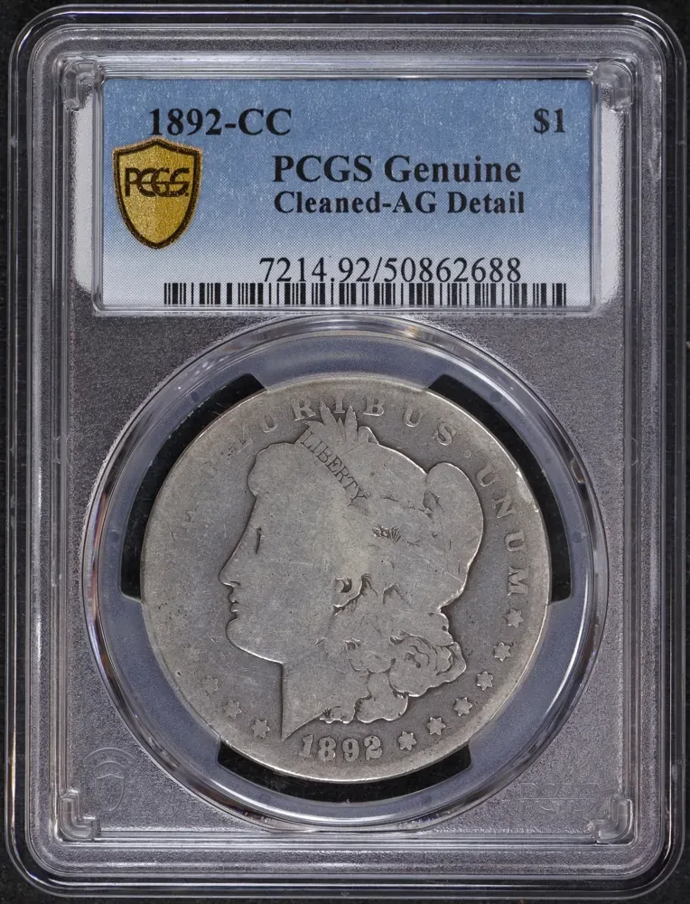 United States 1892-CCSilver  Morgan Dollar KM# 100 PCGS GENUINE AG product image