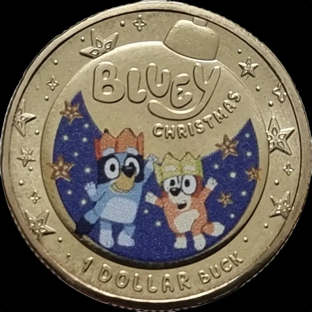 2025 Coloured 1 Dollar Uncirculated Coin Bluey Christmas product image
