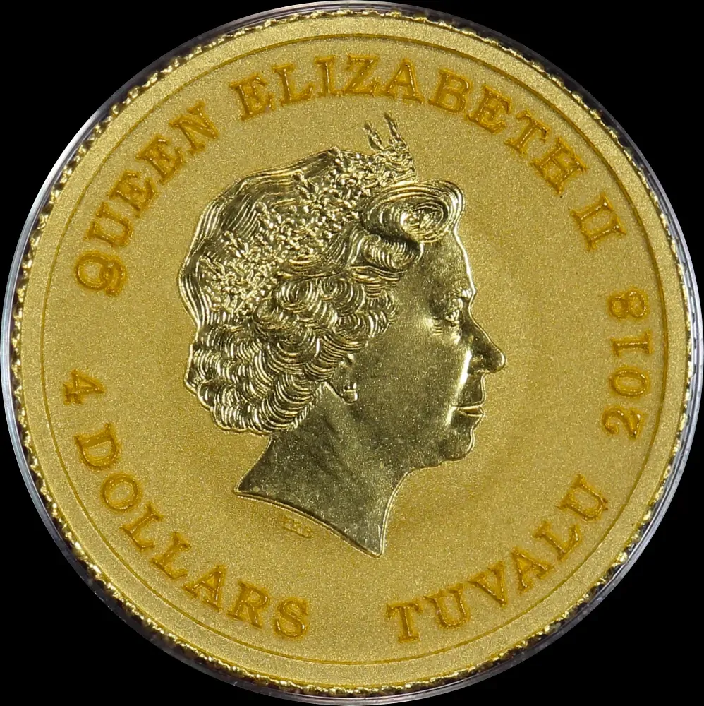Tuvalu 2018 Gold 4 Dollars Happy Diwali product image
