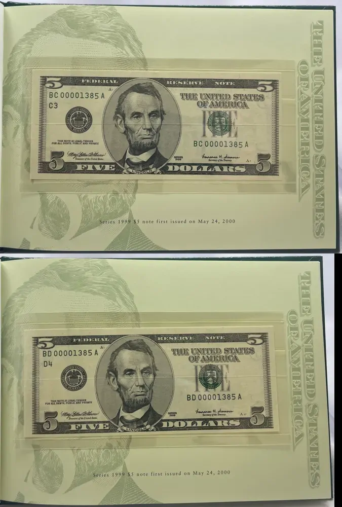 United States 1999 5 Dollar Premium Federal Reserve Set  product image