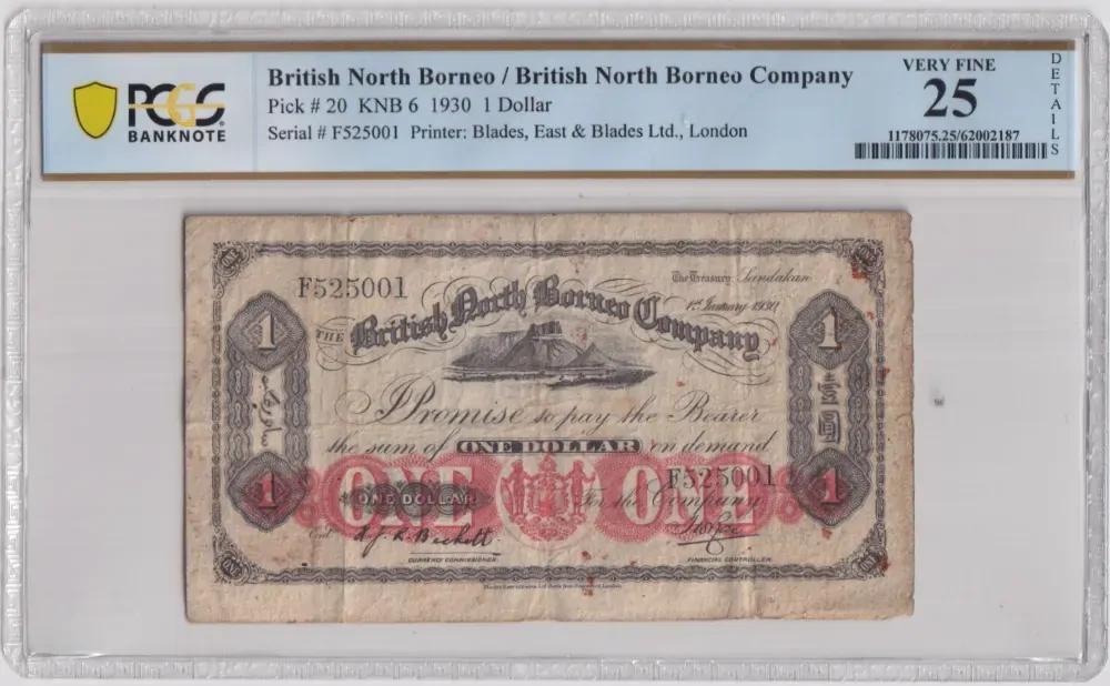 British North Borneo 1930 1 Dollar P# 20 PCGS VF25 product image