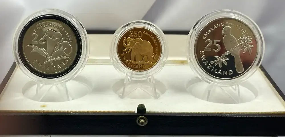 Swaziland 1981 Gold / Silver Proof  Coin Set Unlisted Diamond Jubilee of King Sobhuza II product image
