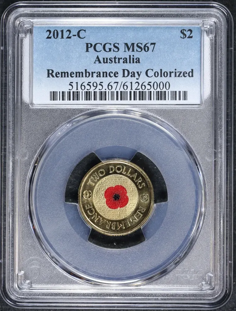 2012 2 Dollar Red Poppy C Mintmark PCGS MS67 product image