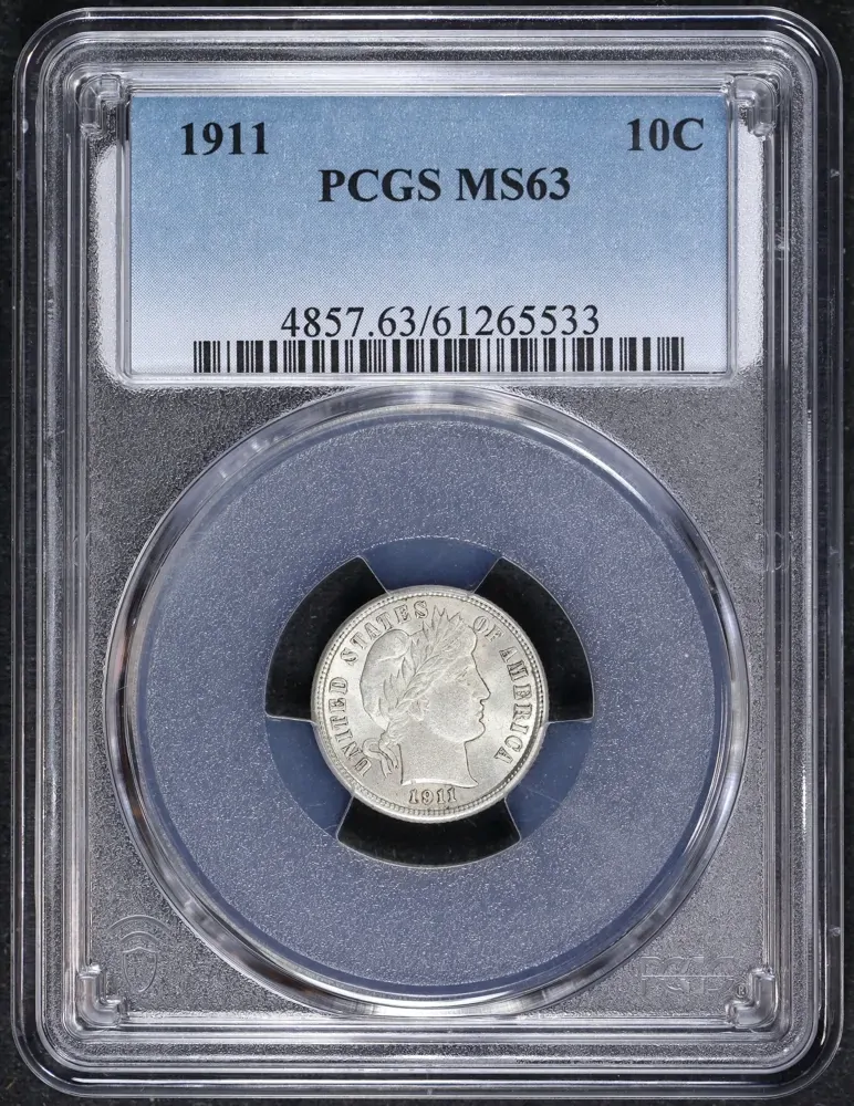 United States 1911 Silver Dime KM# 113 PCGS MS63 product image