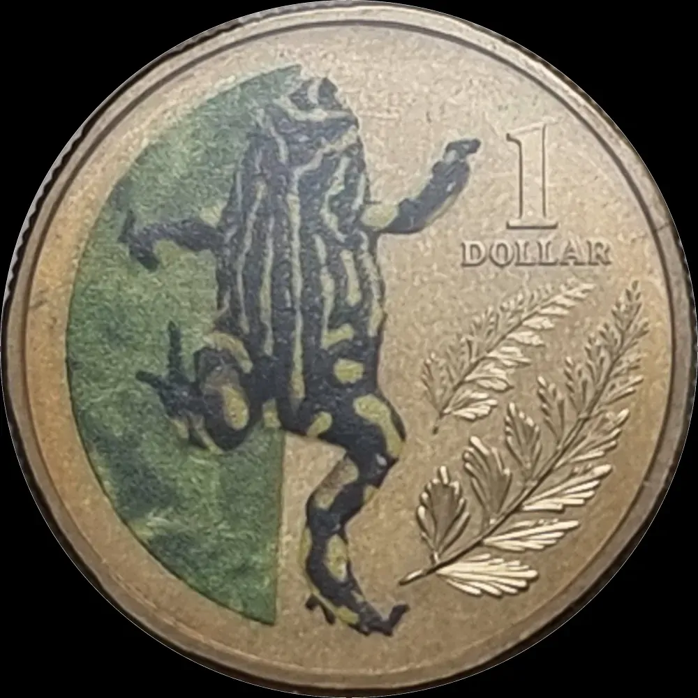 2012 Coloured 1 Dollar Uncirculated Coin Animals of the Zoo Southern Corroboree Frog product image