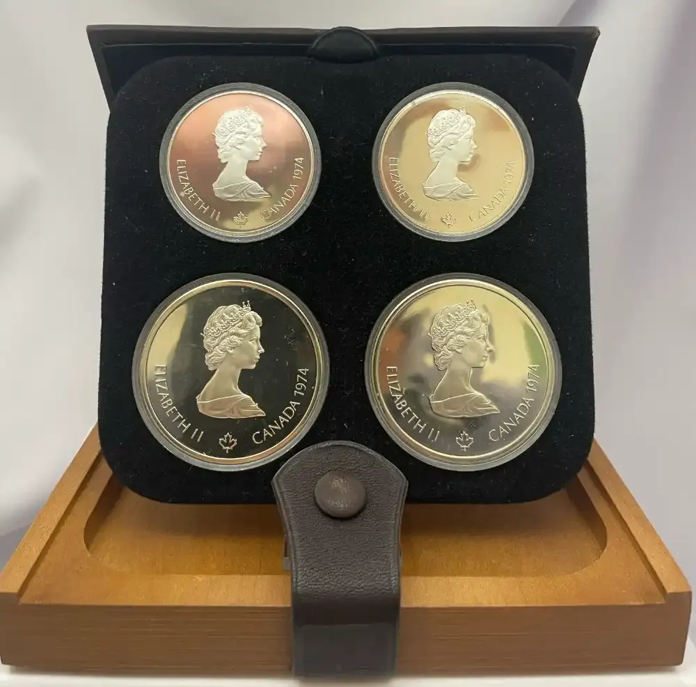 Canada 1974 Set of 4 Silver $5 and $10 Coins Proof - Montreal Olympics (Series II) product image