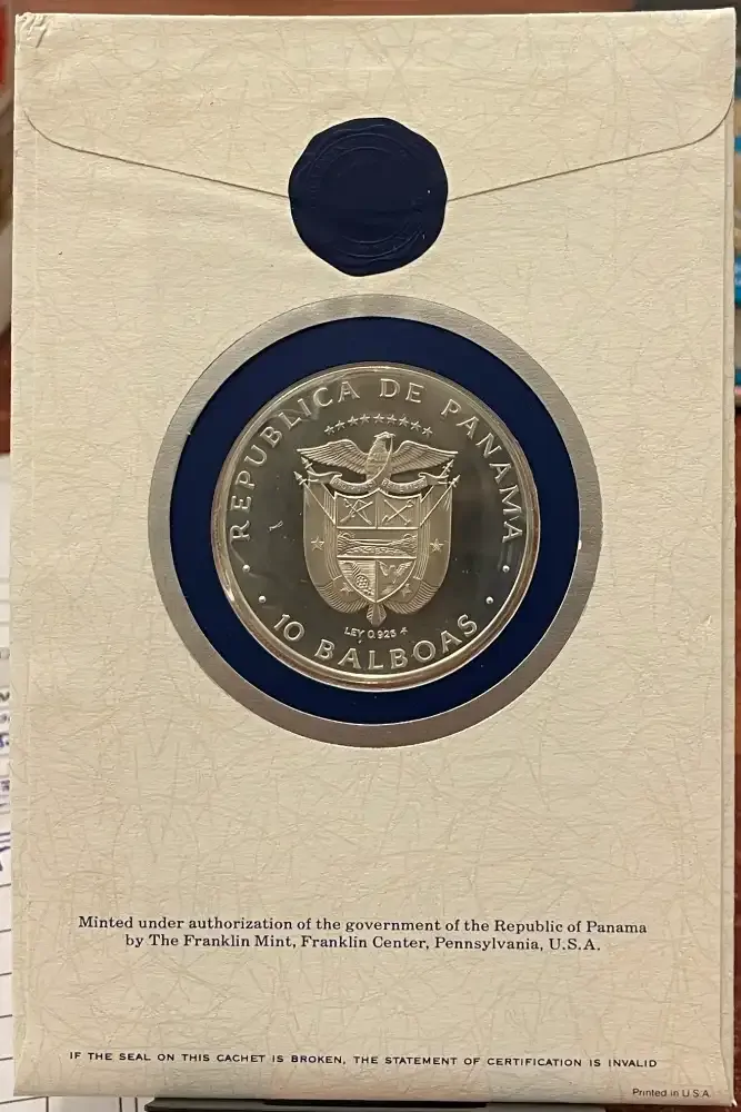 Panama 1978 Silver 10 Balboas Panama Canal Treaty product image
