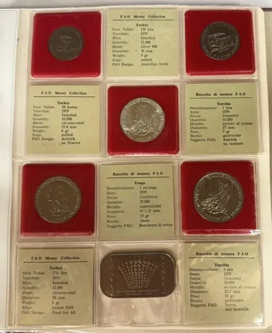 1979 FAO Money Collection #1 (36 Coin) Uncirculated includes Tonga Gold 20 Paanga (0.8g) product image