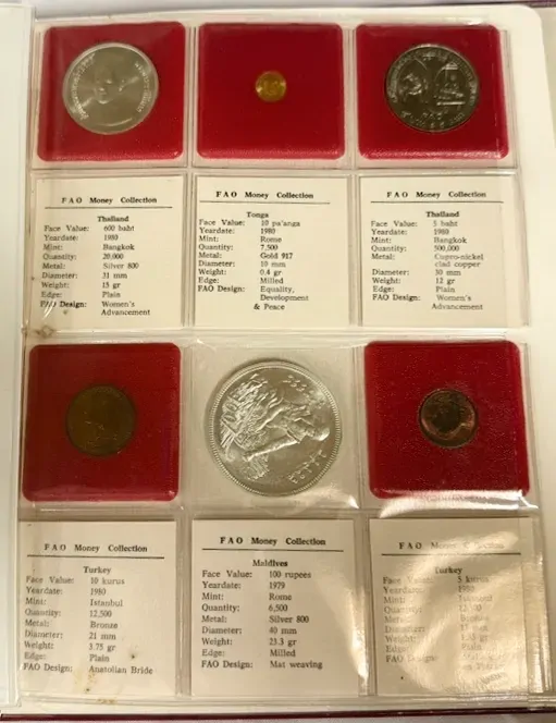 1980 - 1981 FAO Money Collection #2 (36 Coins) Uncirculated includes Tonga Gold 10 Paanga (0.4g) product image