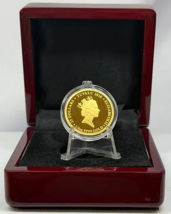 Tuvalu 2010 Gold 1/4 Ounce Coloured Proof Coin Ned Kelly product image