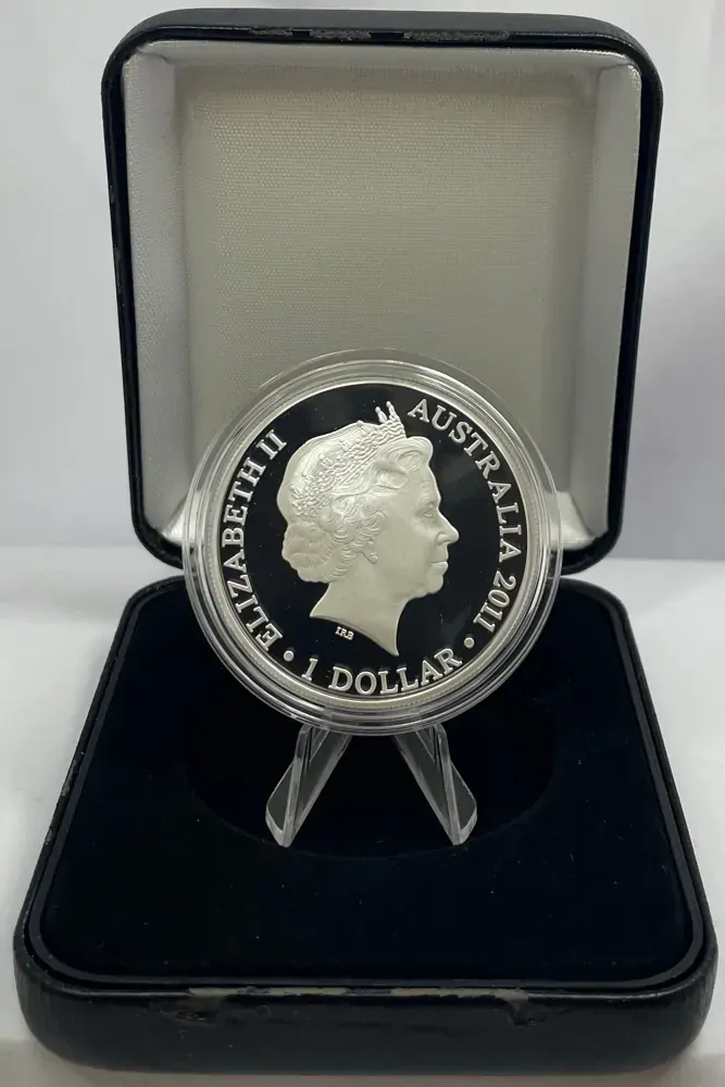 2011 1 Dollar Silver Proof Coin Kangaroo At Sunset F15 Privy Mark product image