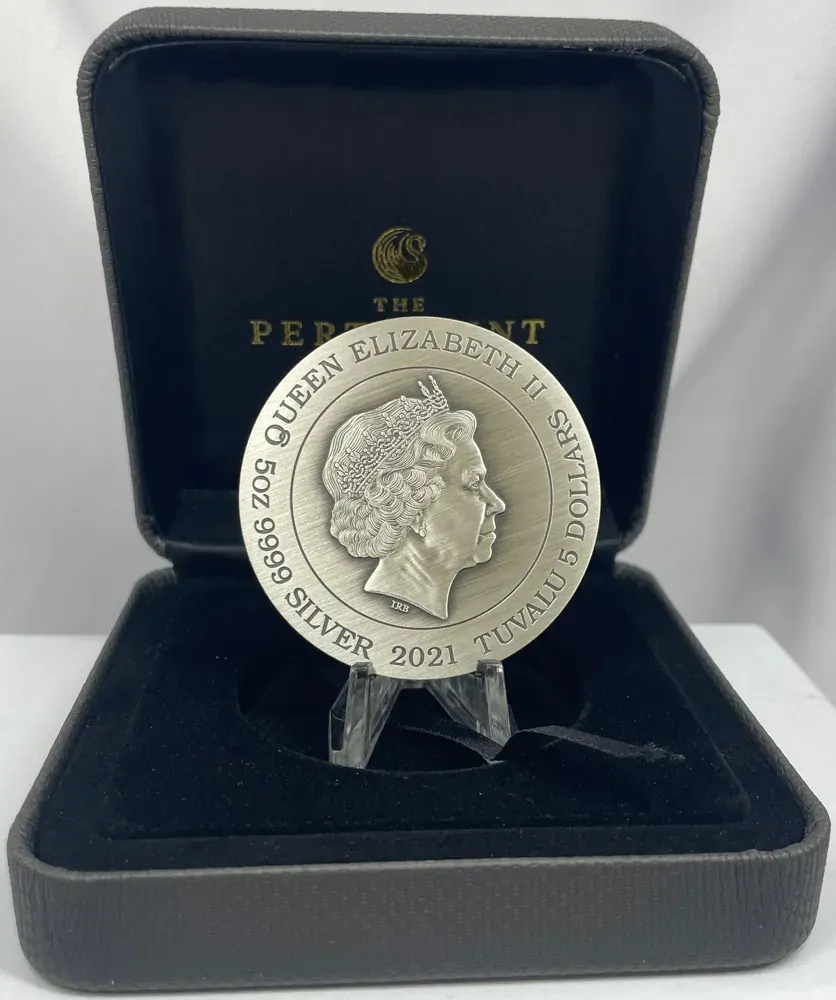 Tuvalu 2021 Silver 5 Ounce Antiqued Coin Signs of The Zodiac product image