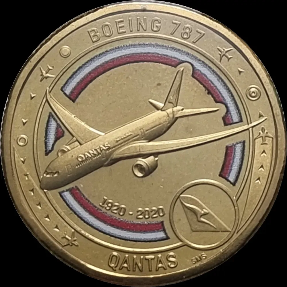 2020 1 Dollar Uncirculated Coin Qantas Flying to the Future Boeing 787 Ex Set product image