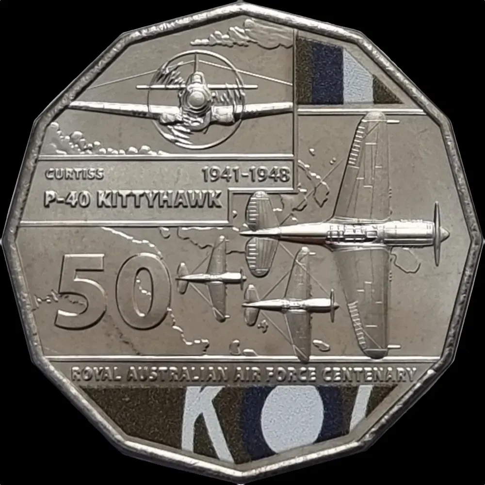 2021 50 Cent Uncirculated Coin Curtiss P-40 Kittyhawk Ex Set product image