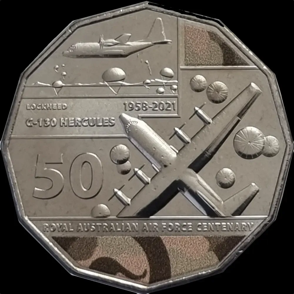 2021 50 Cent Uncirculated Coin Lockheed C-130 Hercules Ex Set product image