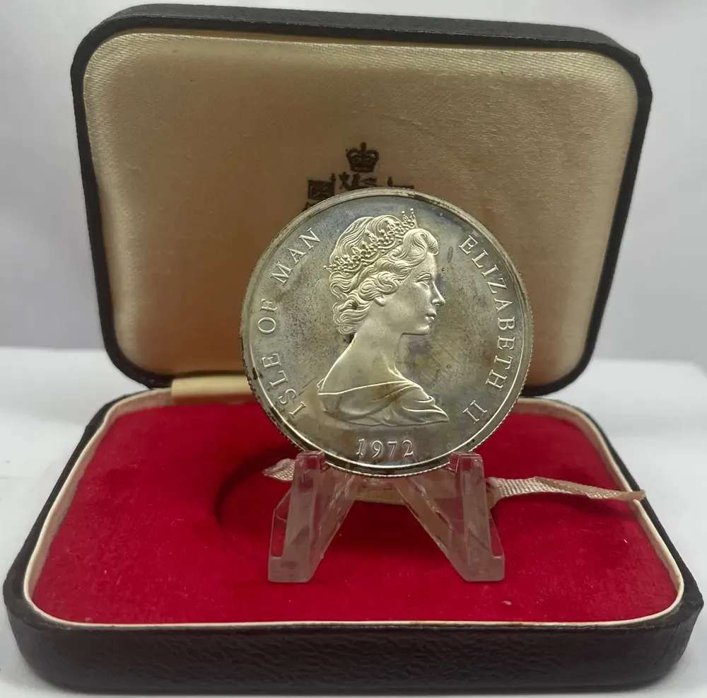Isle of Man 1972 Silver 25 Pence Proof Coin Silver Wedding Anniversary product image