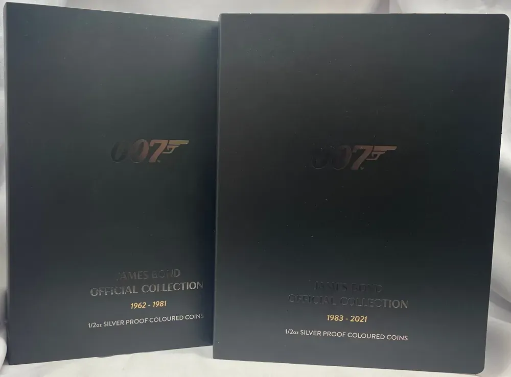 2021 - 2022 Perth Mint James Bond Silver 1/2 Ounce 25 Coin Collection includes 0.5g Gold Coin product image