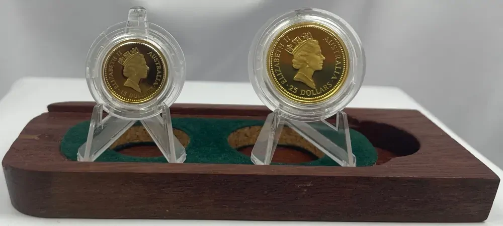 1988 Gold 2 Coin Proof Set (1/4 And 1/10) Australian Nugget Bicentennial product image