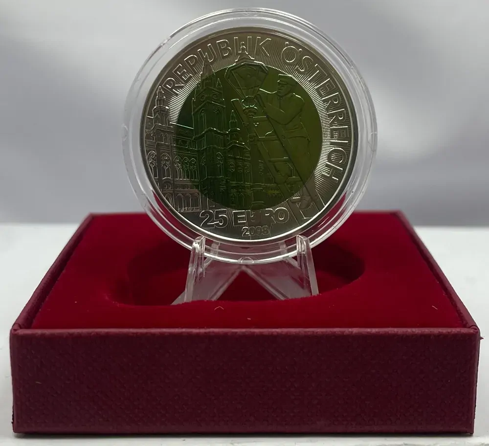 Austria 2008 Bimetallic 25 Euro Coin Niobium Faszination Licht product image