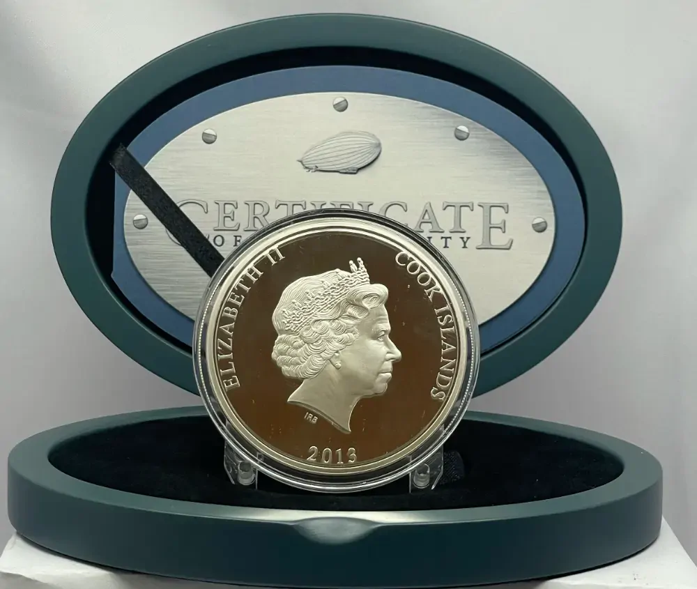 Cook Islands 2013 Silver 5 Ounce Proof Coin Zeppelin product image