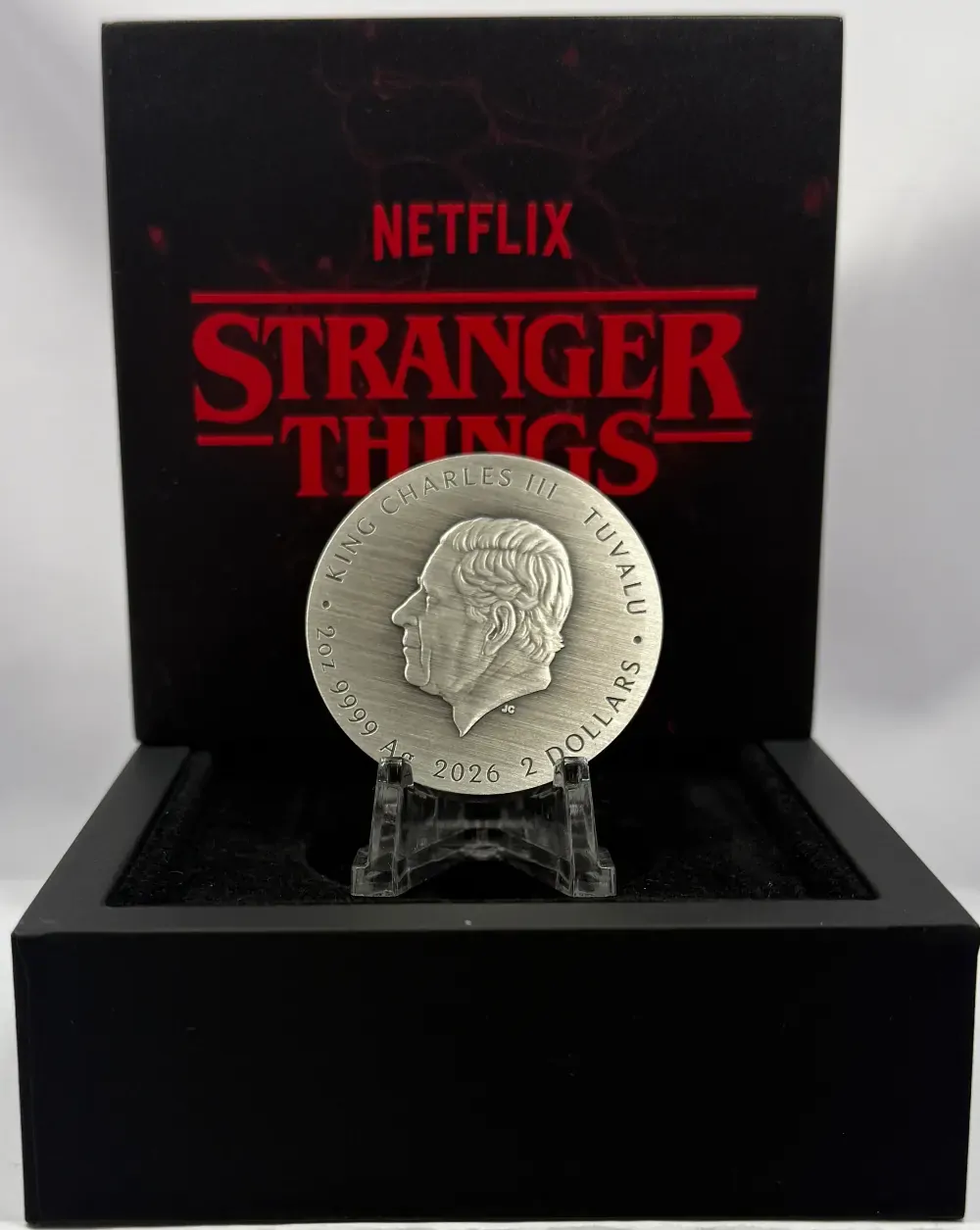 Tuvalu 2026 Silver 2 Ounce Antiqued Coin Stranger Things Villains - Damaged Packaging product image