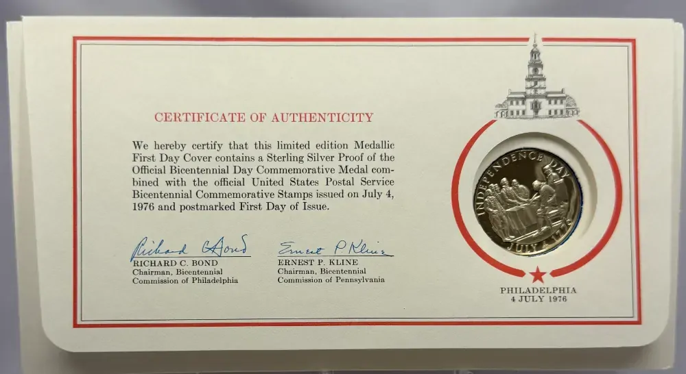 United States 1976 Silver Medallic First Day Cover National Bicentennial product image