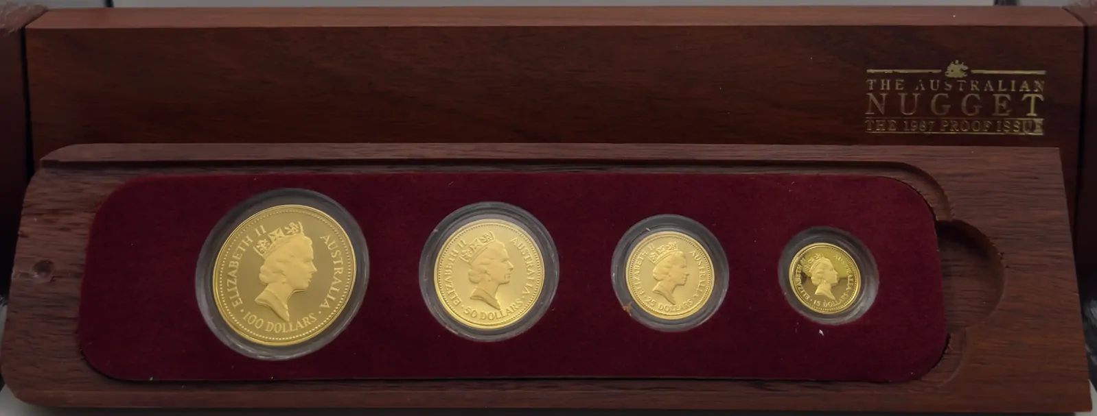 Australia 1987 Perth Mint Gold Four Coin Proof Set Famous Nuggets product image