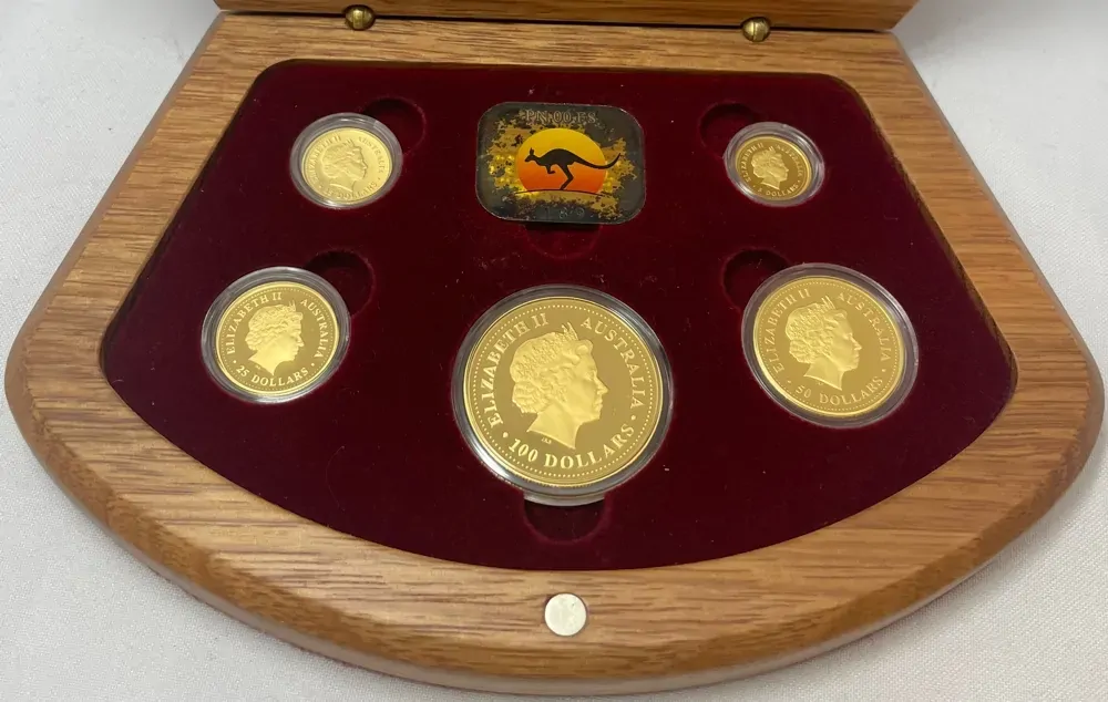 2000 Gold 5 Coin Proof Set Kangaroo Nuggets product image