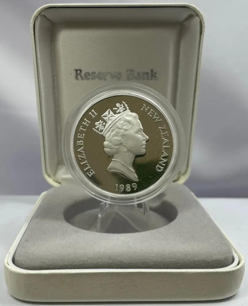 New Zealand 1989 Silver Proof 1 Dollar KM# 67a Commonwealth Games product image