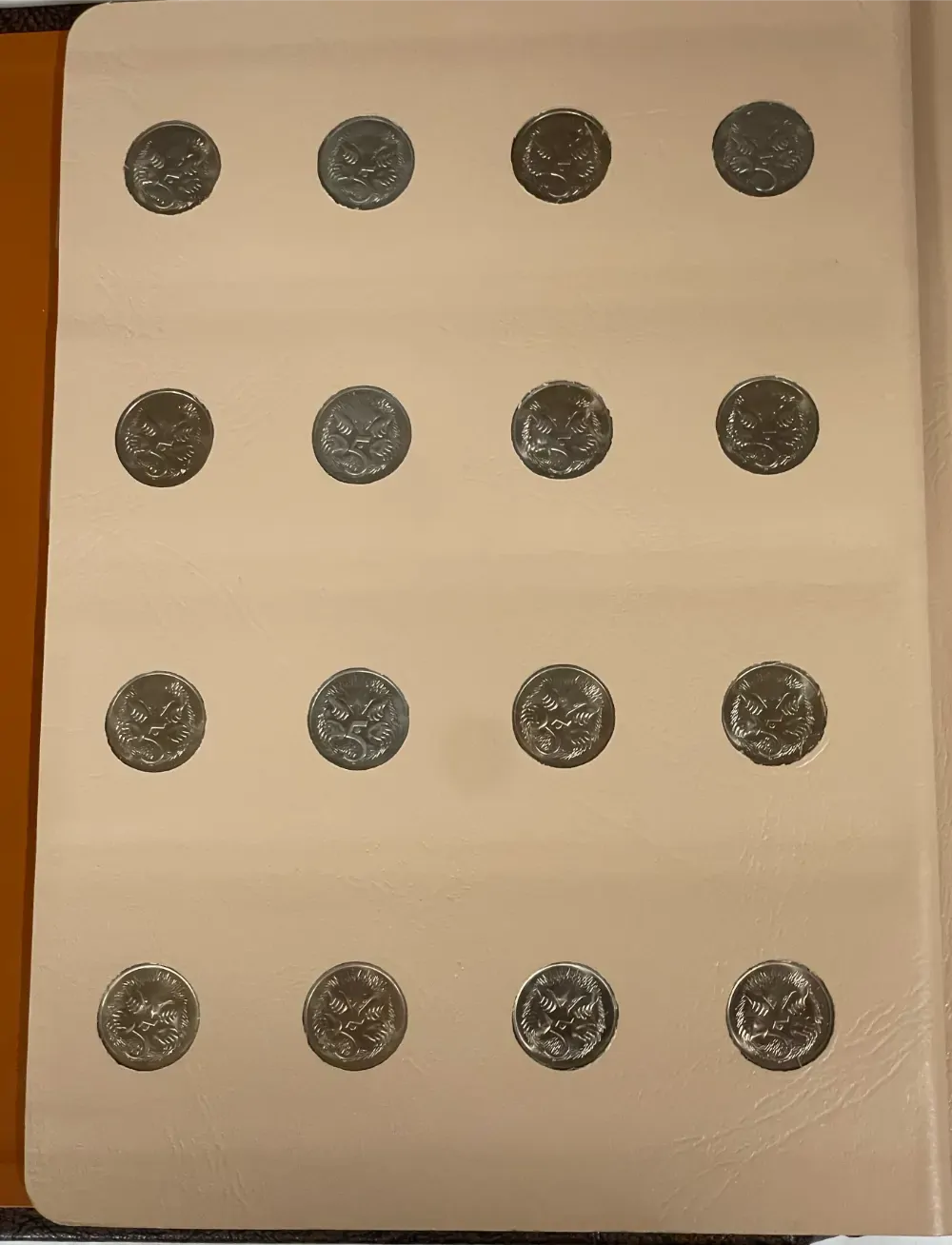 Complete Date Set of Australian 5 cent 1966 to 2009 Uncirculated in Dansco Supreme Album product image