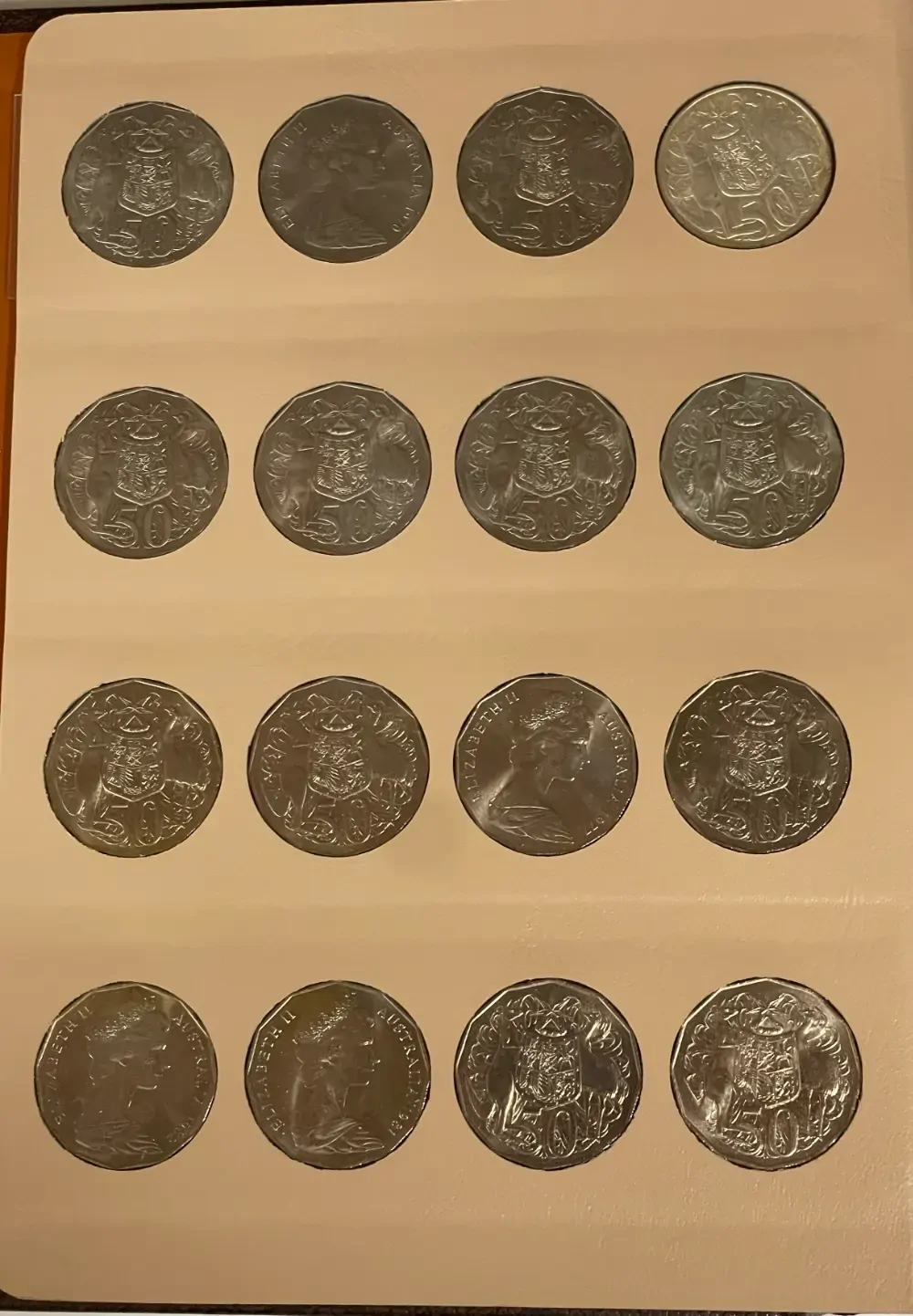 Complete Date Set of Australian 50 Cent 1966 to 2008 Uncirculated in Dansco Supreme Album product image