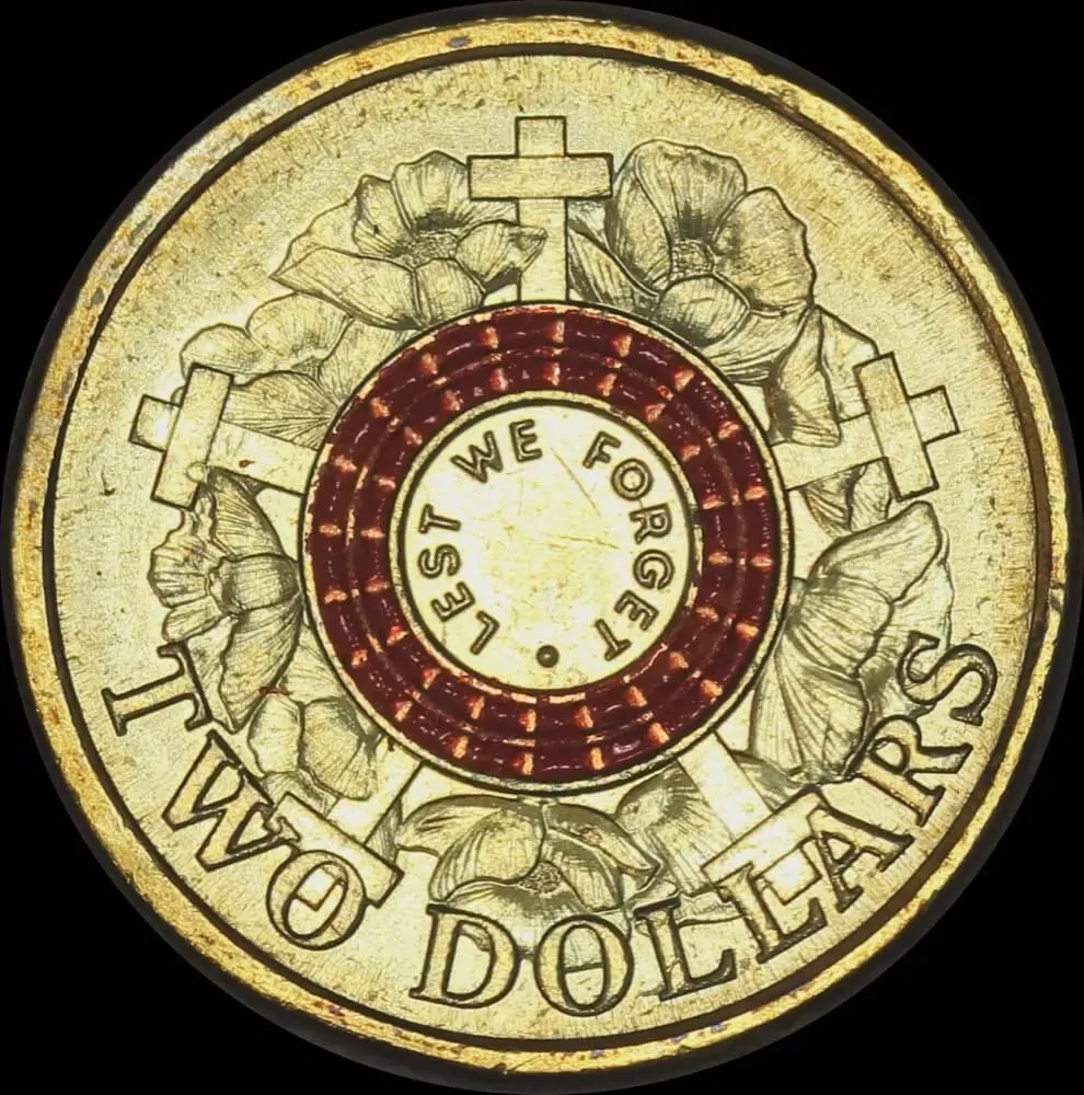 2015 2 Dollar Mint Bag of 5 Coins Lest We Forget War Graves product image