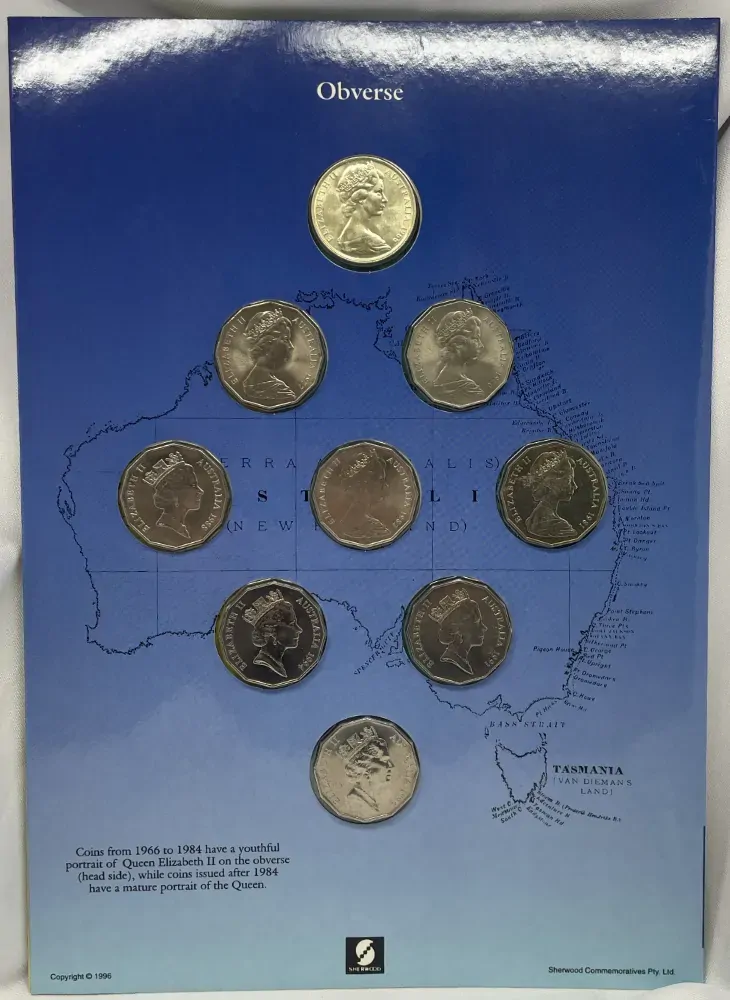 1966-1995 Unofficial 50 Cent Type Set Contains 9 Unc Coins product image