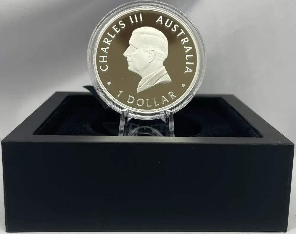 2024 Silver 1 Ounce Proof Coin Kangaroo King Charles III Obverse First Issue product image