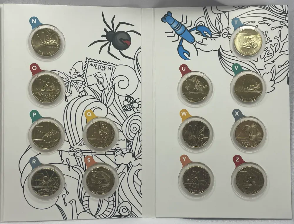 2021 1 Dollar Coin Set The Great Aussie Coin Hunt #2 in Folder includes Coloured G product image
