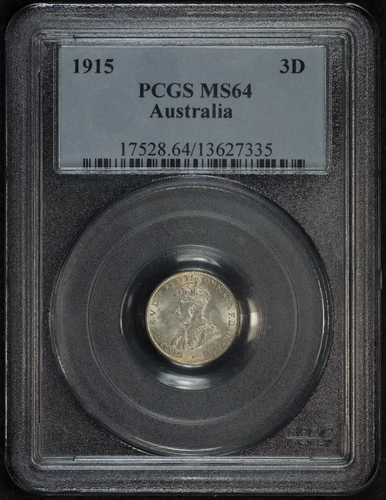 1915 Threepence Choice Unc PCGS MS64 product image