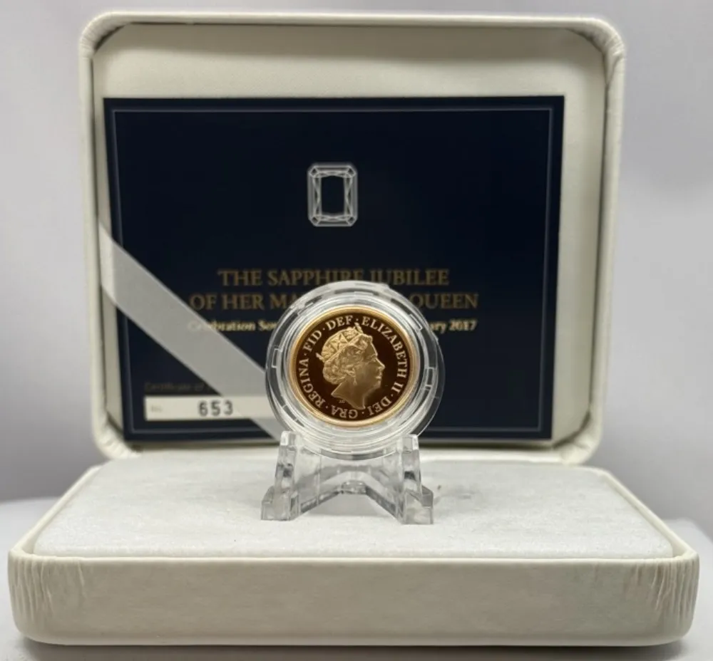 2017 Gold Proof Sovereign Elizabeth II S# SC11 Sapphire Jubilee product image