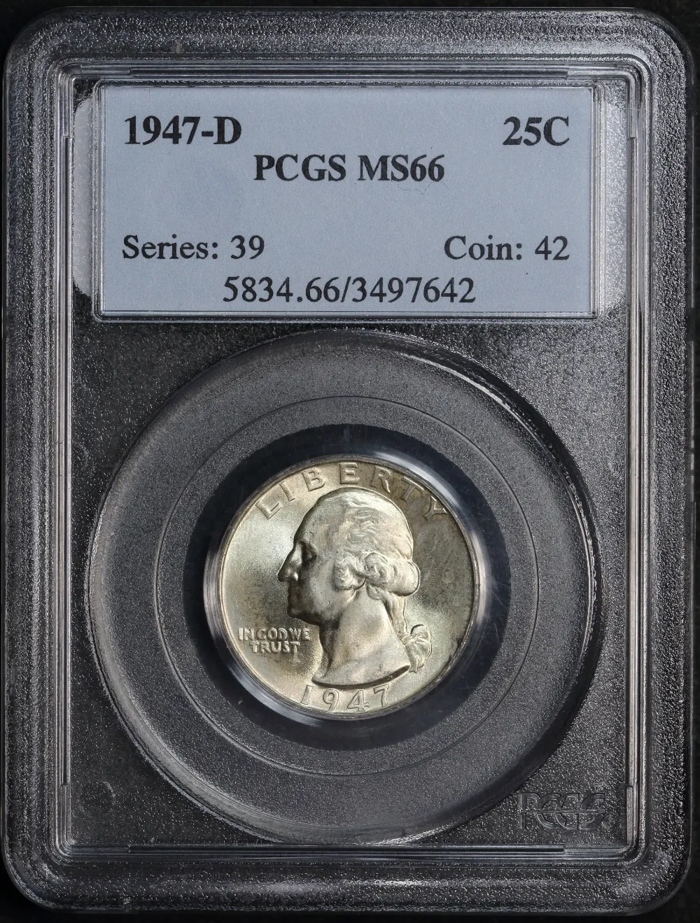 United States 1947-D Silver Washington Quarter KM# 164 PCGS MS66 product image
