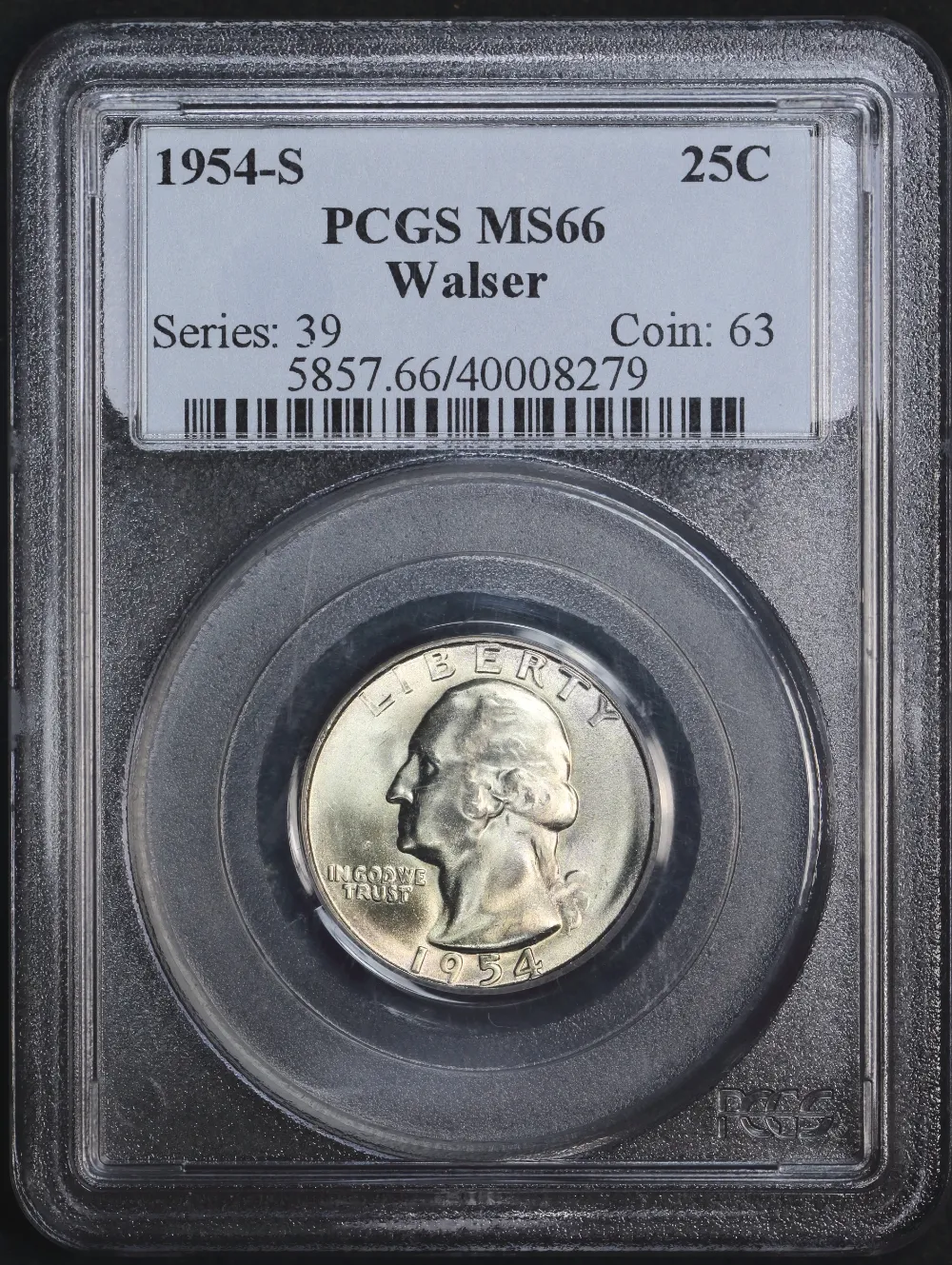 United States 1954-S Silver Washington Quarter KM# 164 PCGS MS66 product image